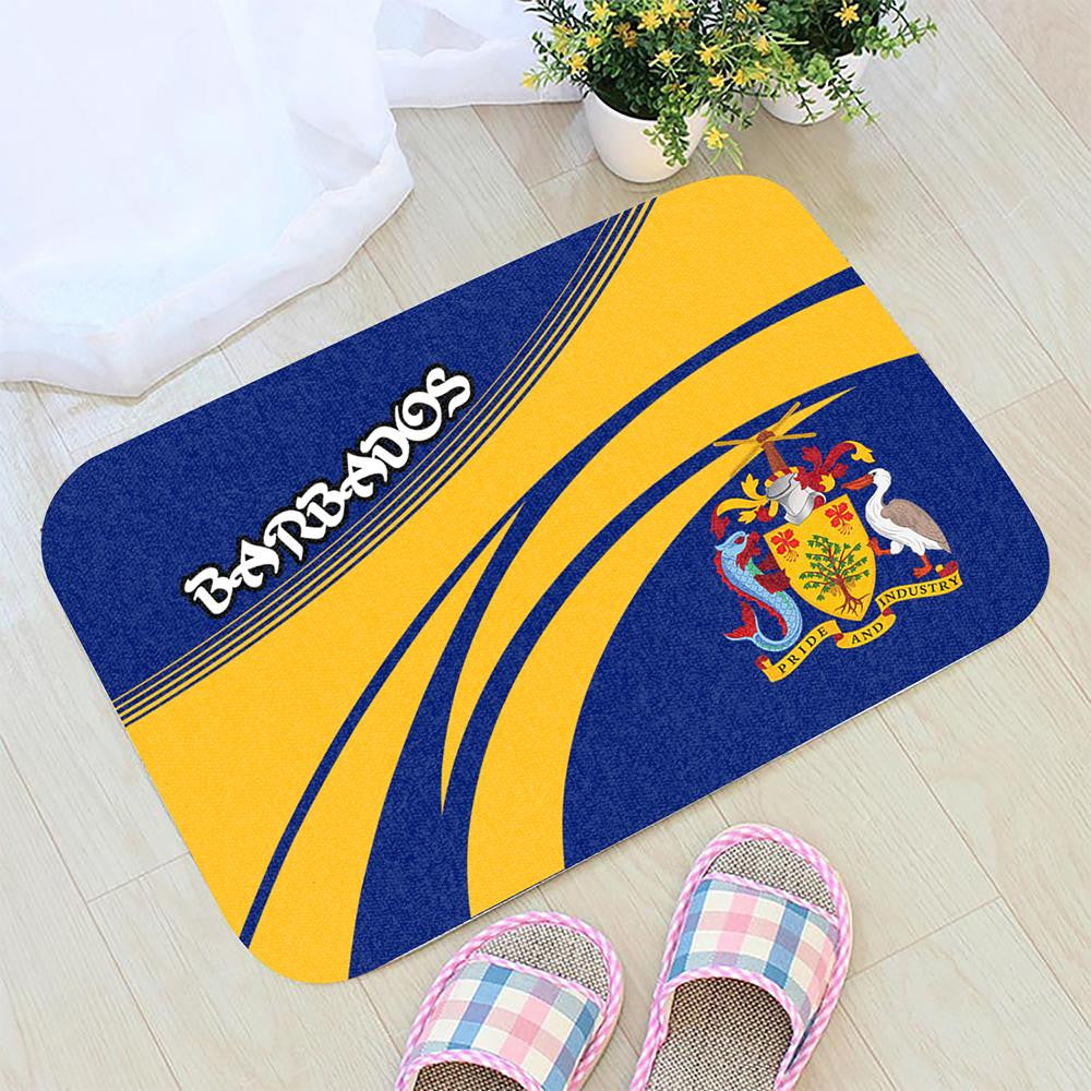 Barbados Coat Of Arms Door Mat Cricket