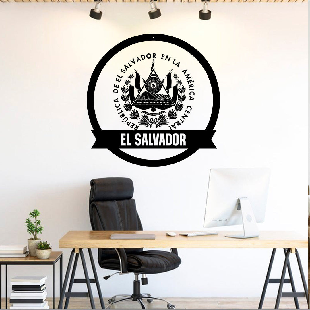 Cut Metal Sign El Salvador Symbol