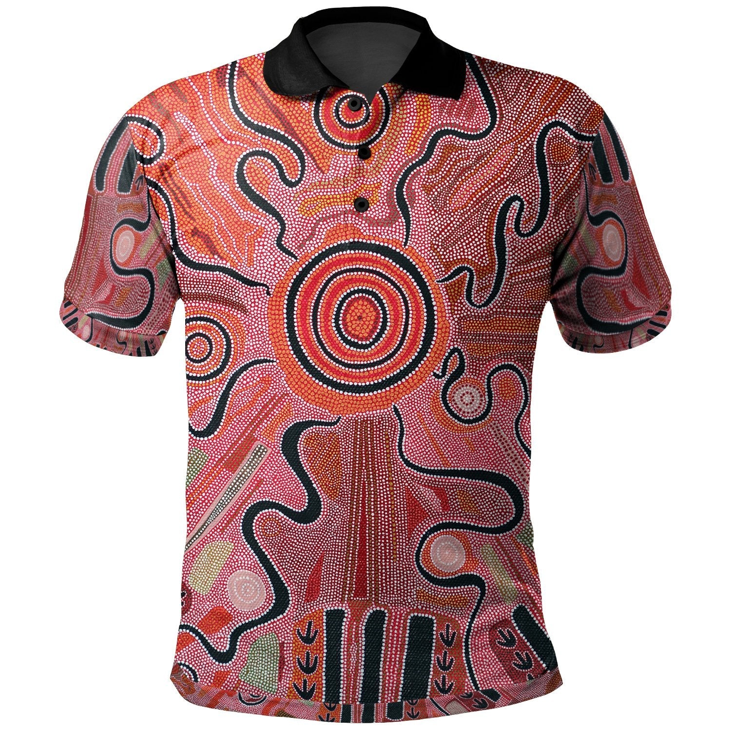 Aboriginal Polo - Indigenous Footprint Landscape Polo Shirt