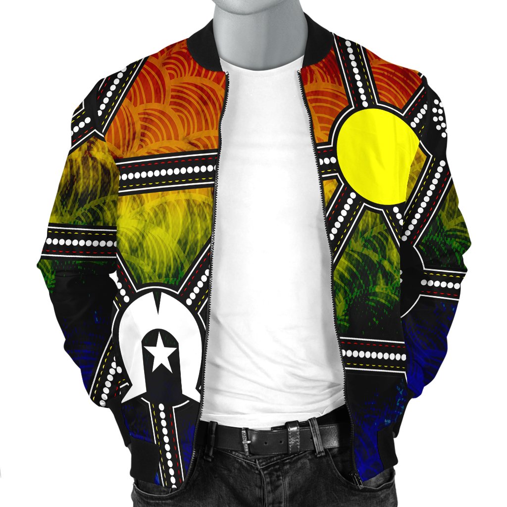 Naidoc Week 2021 Men Bomber Jacket , Aboriginal Geometric Style