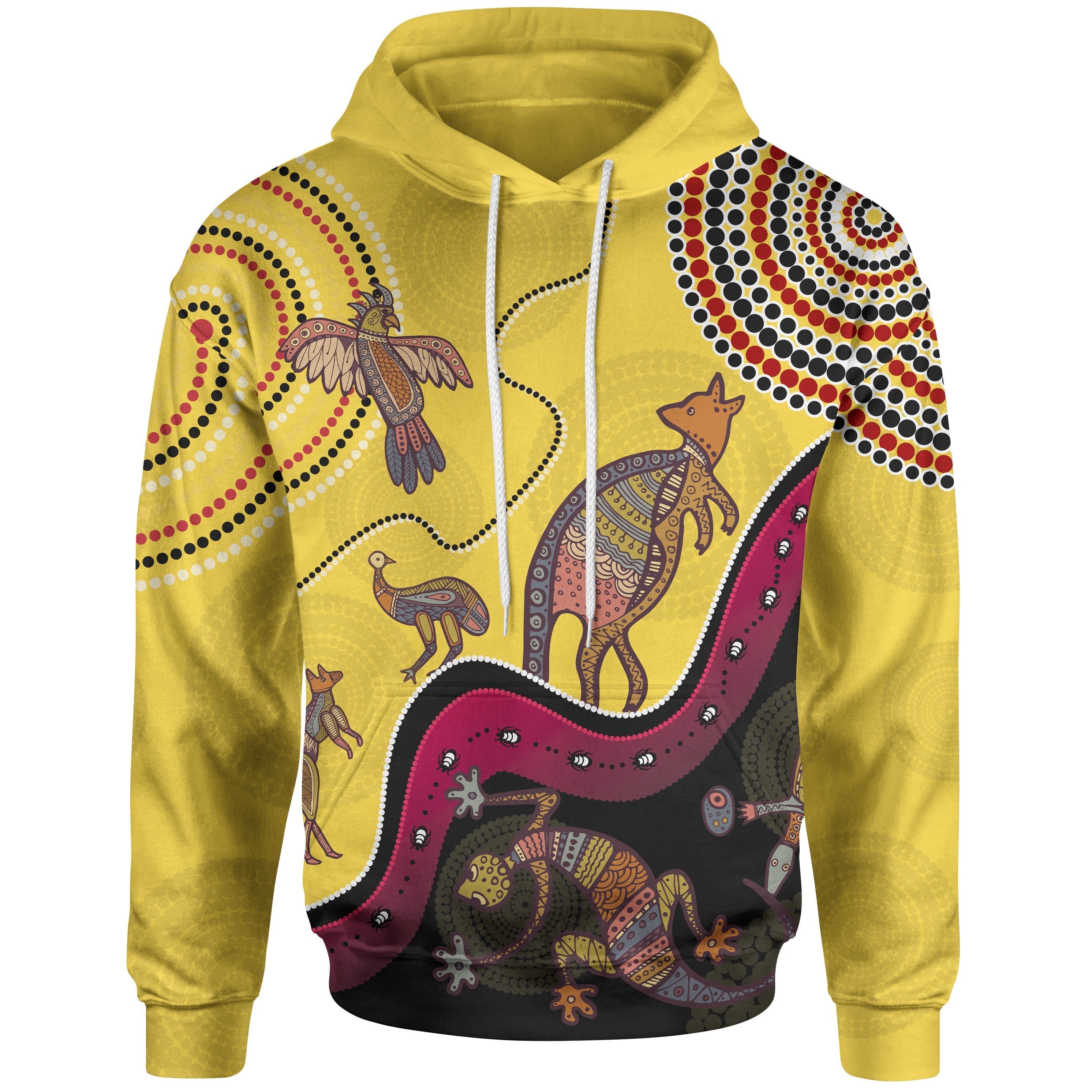 Aboriginal Hoodie - Indigenous Animals Life Art