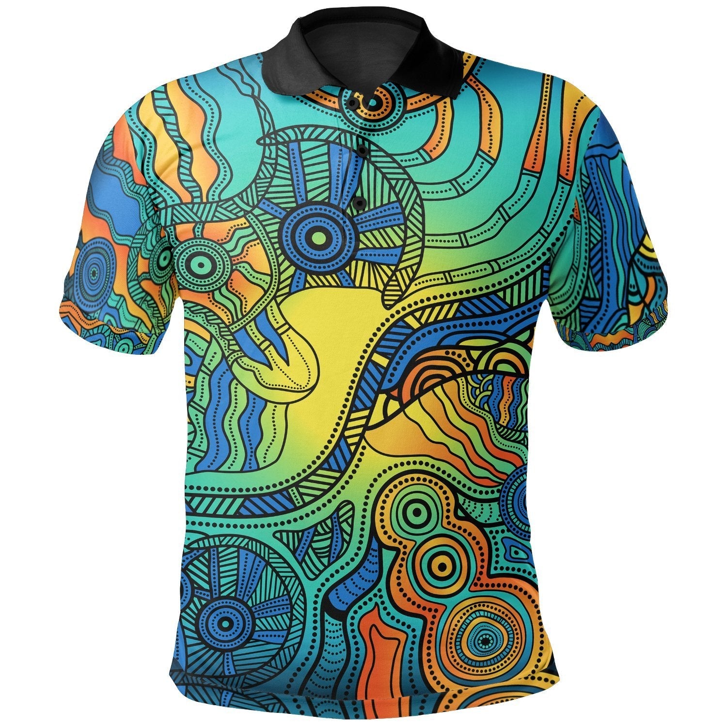Aboriginal Polo - Indigenous Dot Painting Art Polo Shirt