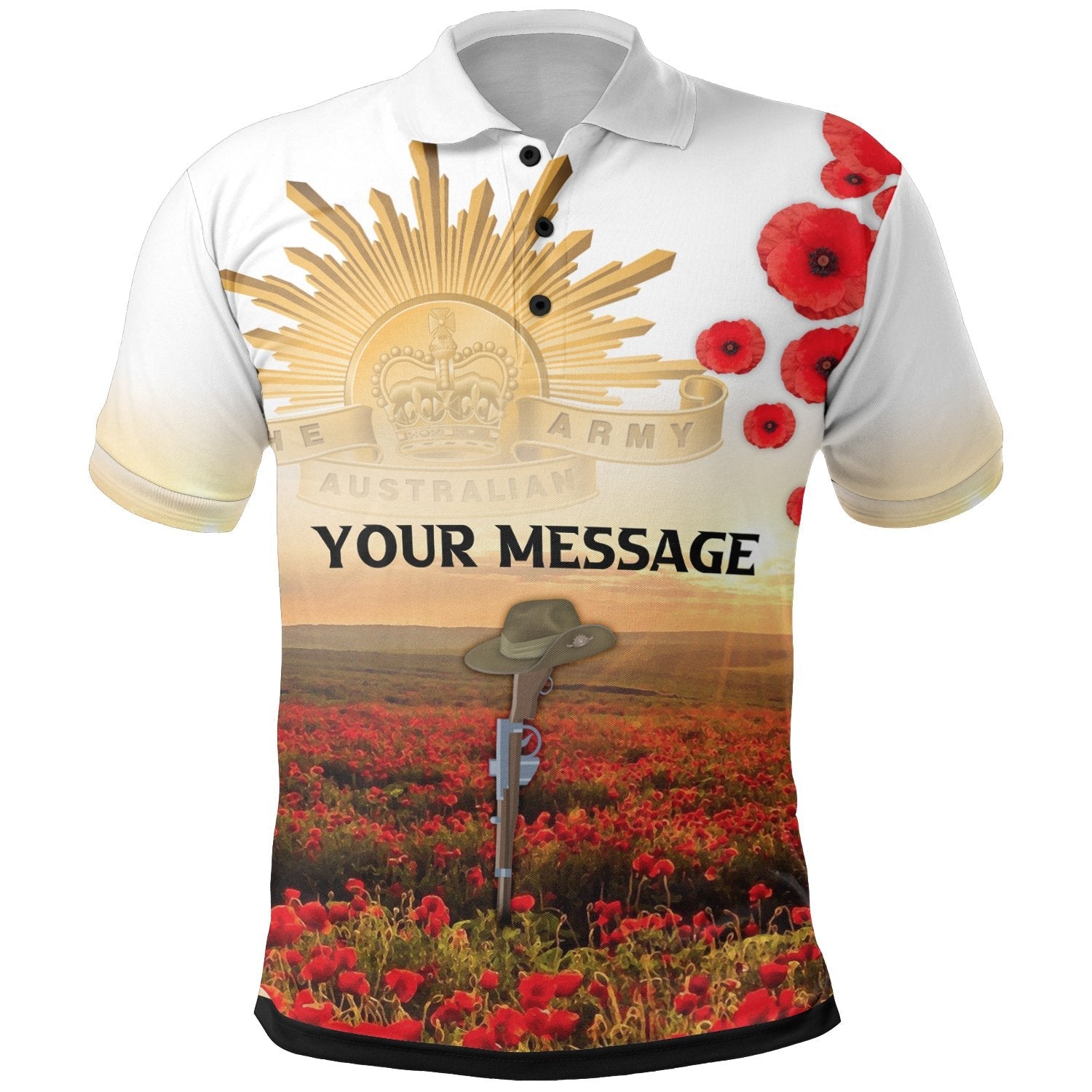 Anzac Polo - (Custom Text) Anzac Day 2022 We Will Remember Them Polo Shirt