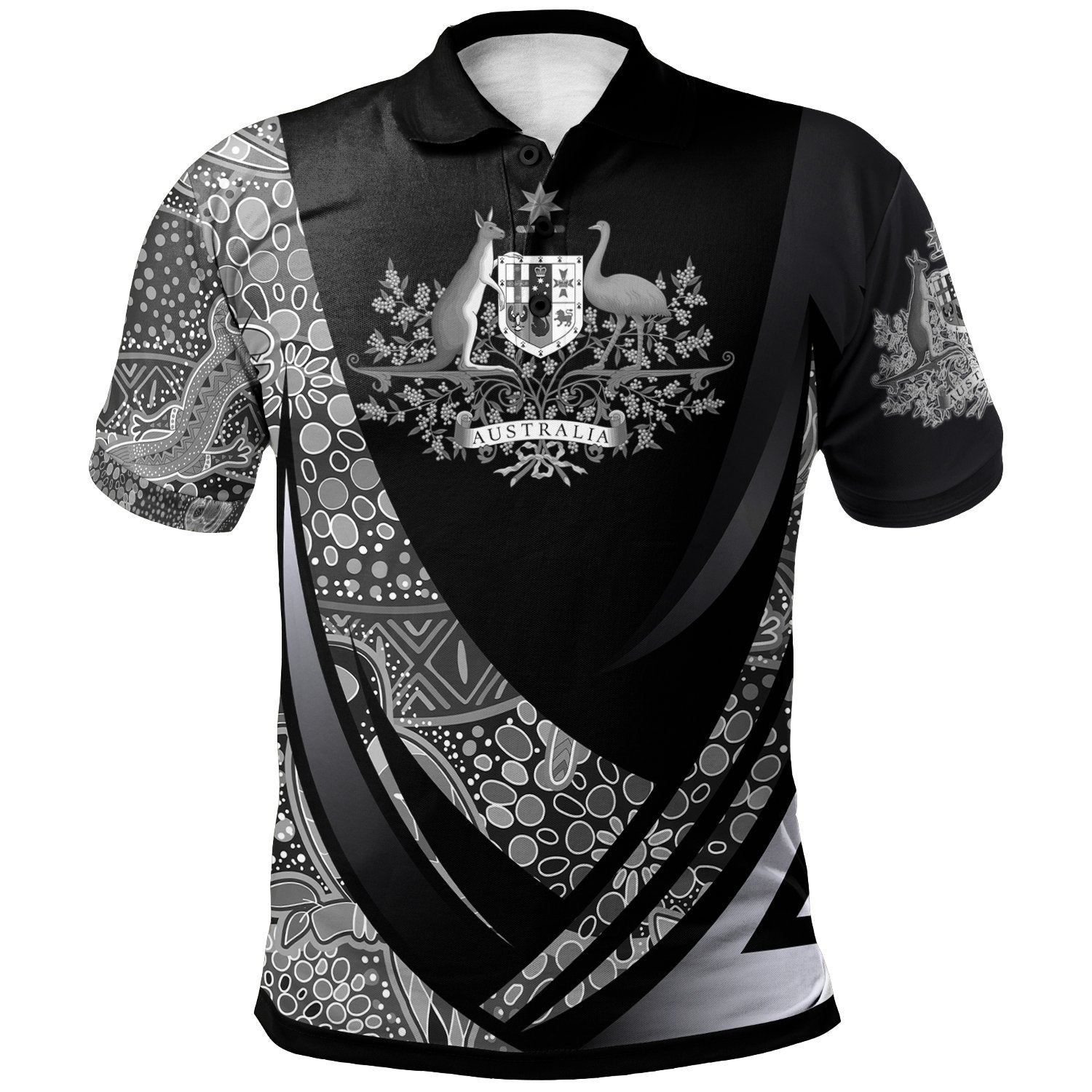 Aboriginal Polo - Australia Coat Of Arms Aboriginal Patterns Polo Shirt