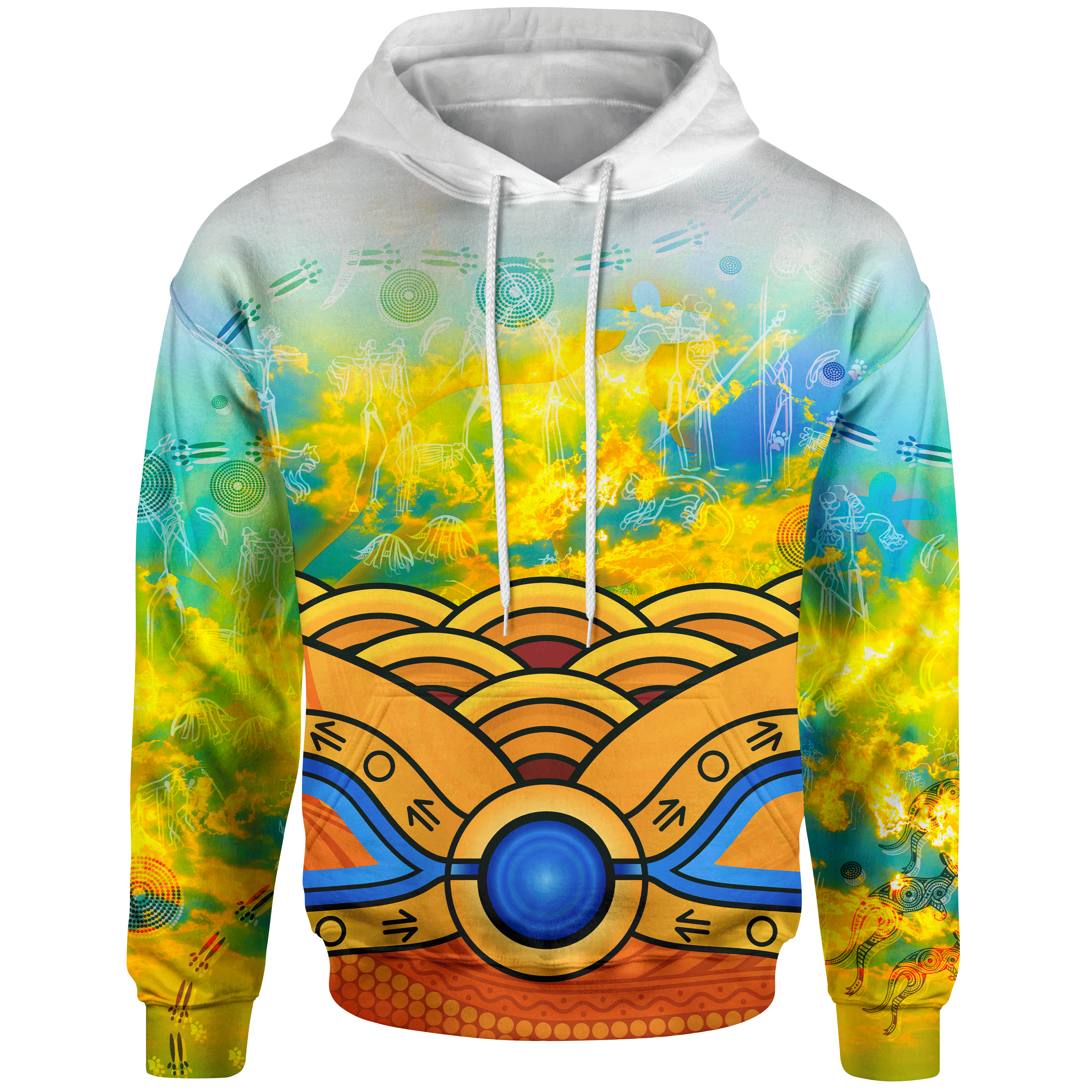 Aboriginal Kid Hoodie - Australia Kangaroo Sky (For Kid)-