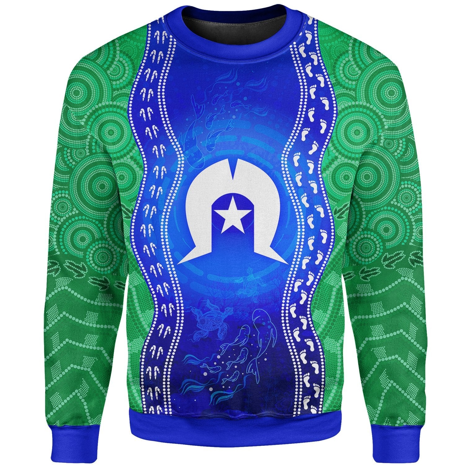 Torres Strait Islanders Sweatshirt - Torres Symbol With Aboriginal Patterns