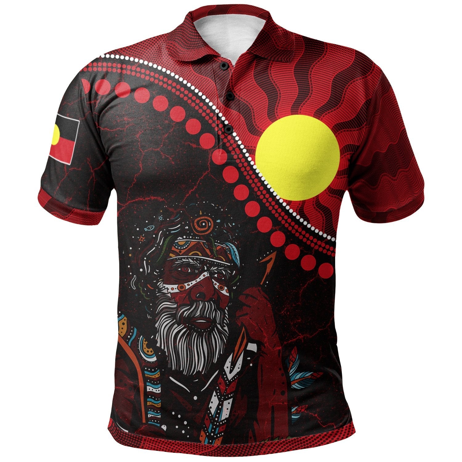 Aboriginal Polo - Indigenous People And Sun Polo Shirt