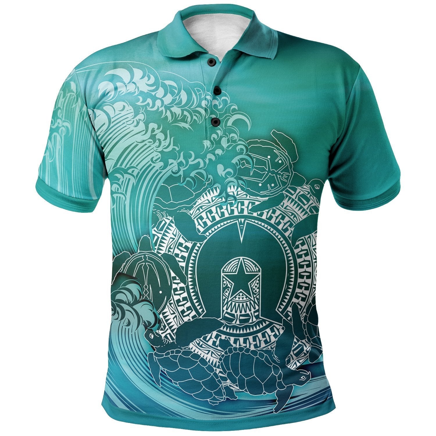 Aboriginal Polo - Torres Strait Islands in Wave Polo Shirt