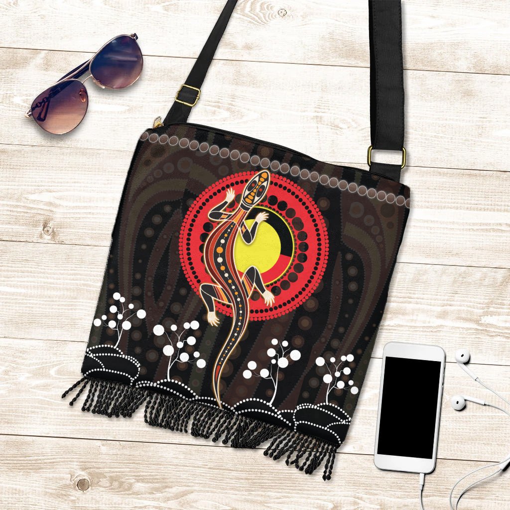 Boho Handbag - Lizard with Aboriginal Flag