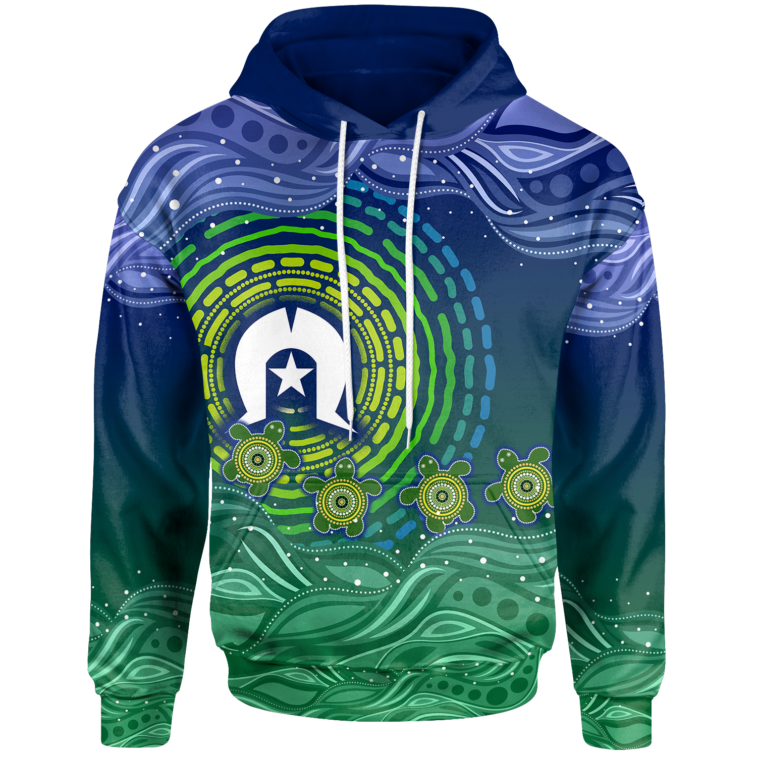 Torres Strait Islanders Hoodie - Aboriginal Turtle