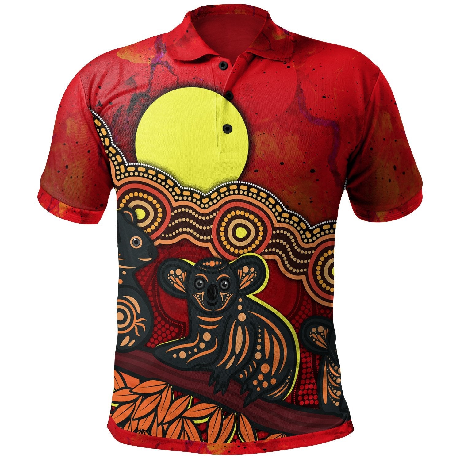 Aboriginal Polo - Australian Indigenous Koala Polo Shirt