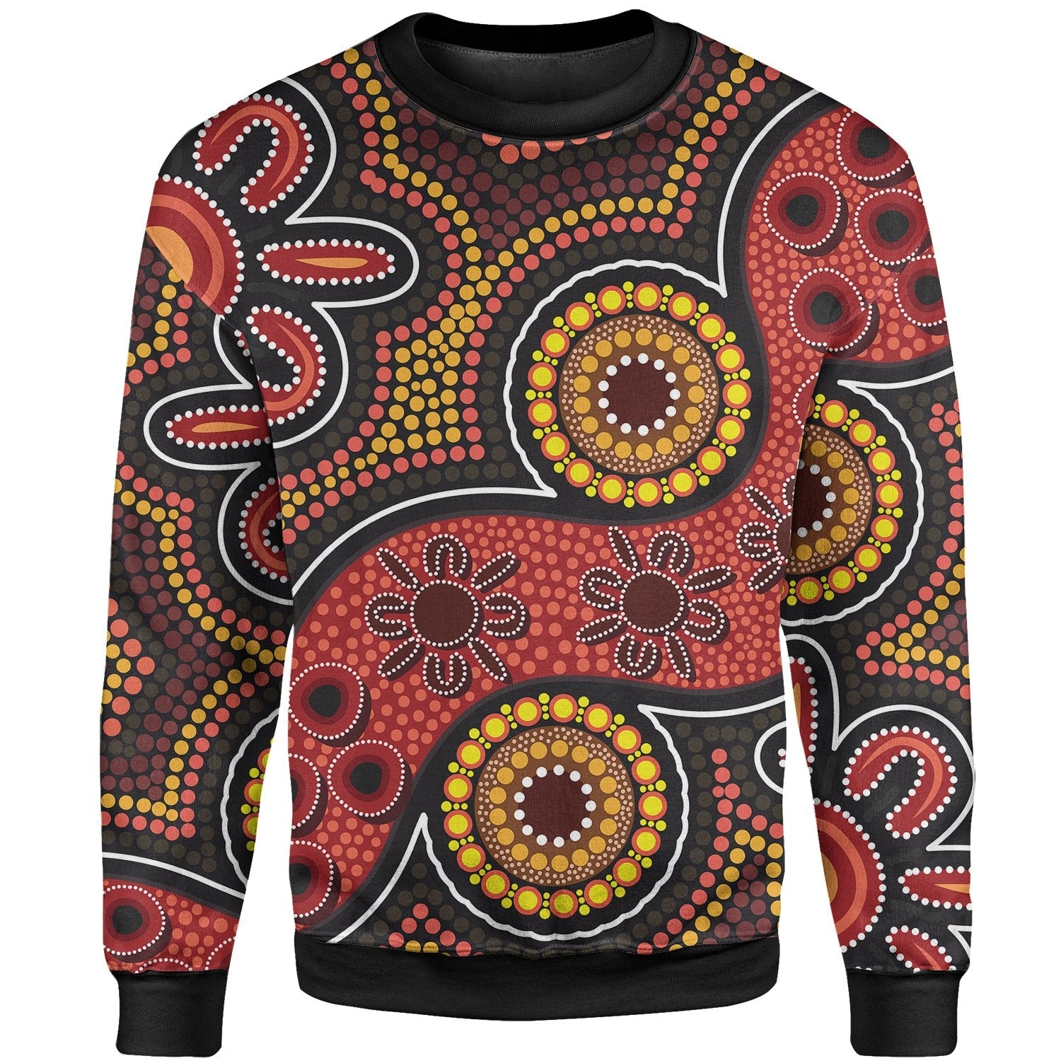 Aboriginal Sweatshirt - Indigenous Circle Dot Painting Style