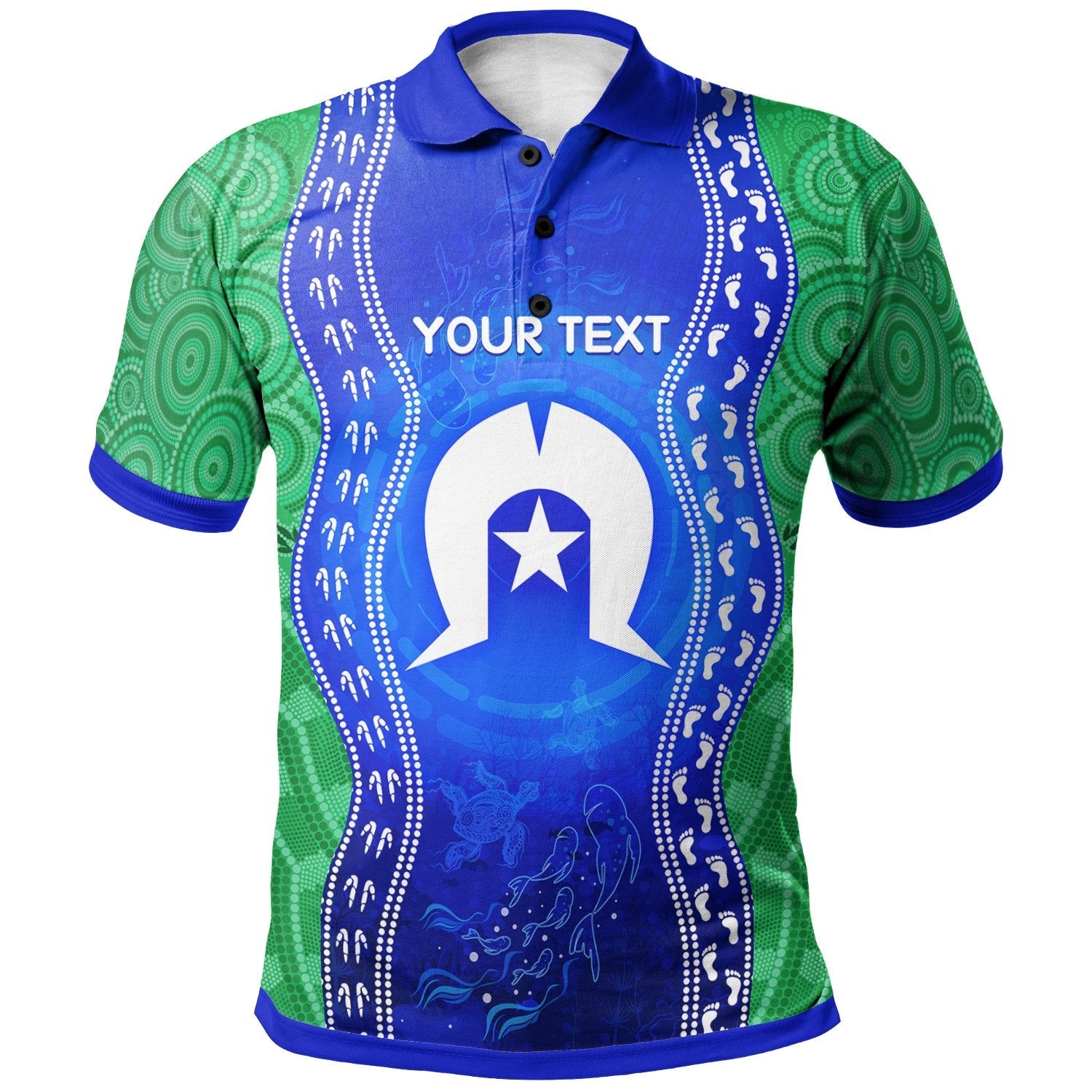 Aboriginal Polo - (Custom Text) Torres Strait Islanders Polo Shirt - Torres Symbol With Aboriginal Patterns Polo Shirt