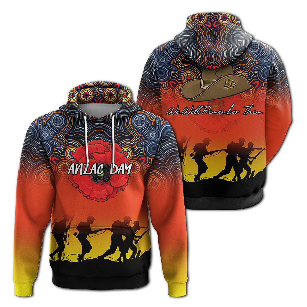 Anzac Day Hoodie - Aboriginal Dot Painting Art