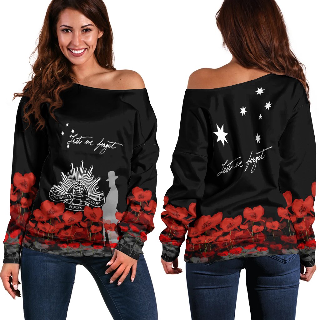 Anzac Day Off Shoulder Sweater - Remember Them