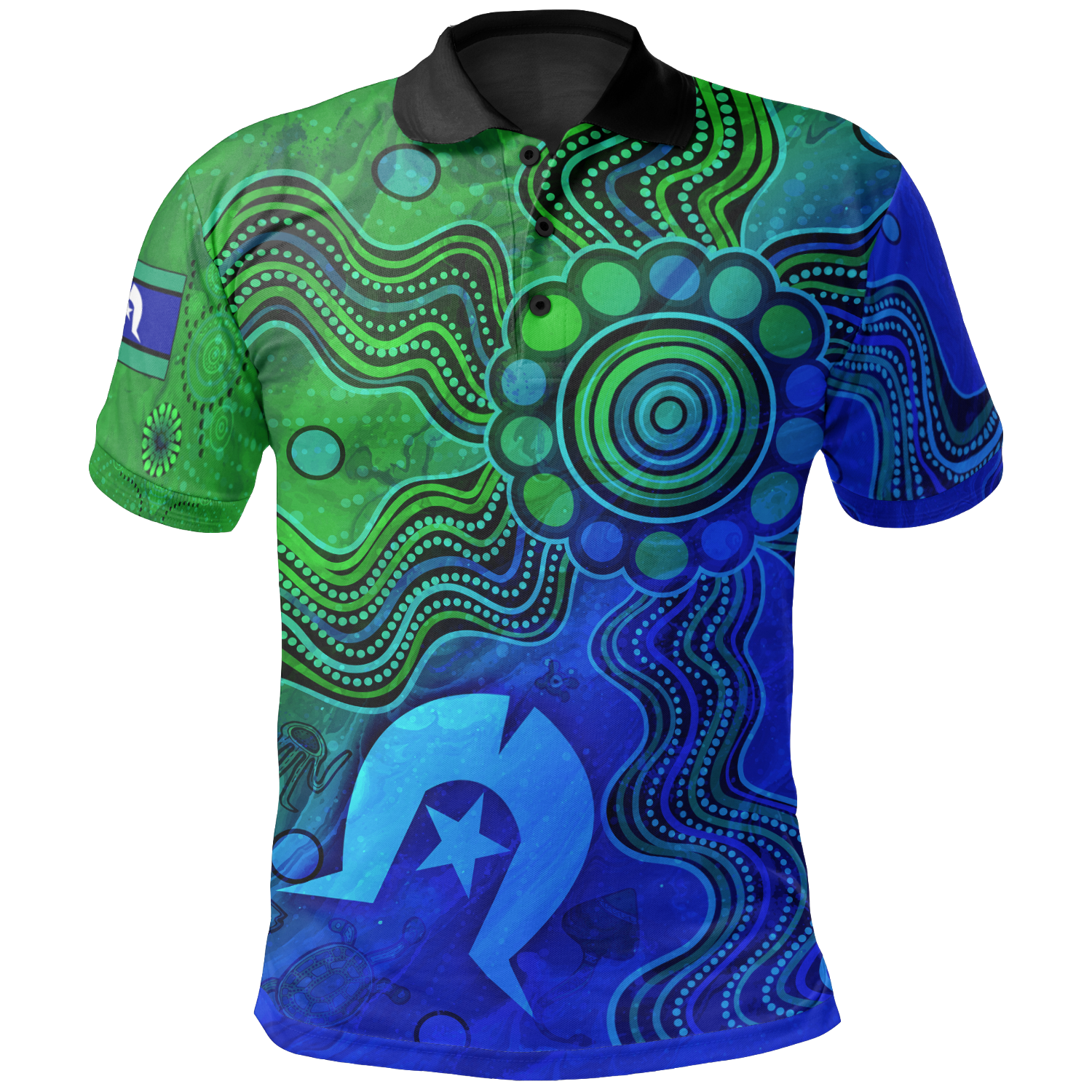 Aboriginal Polo - Torres Strait Islands Flag Polo Shirt