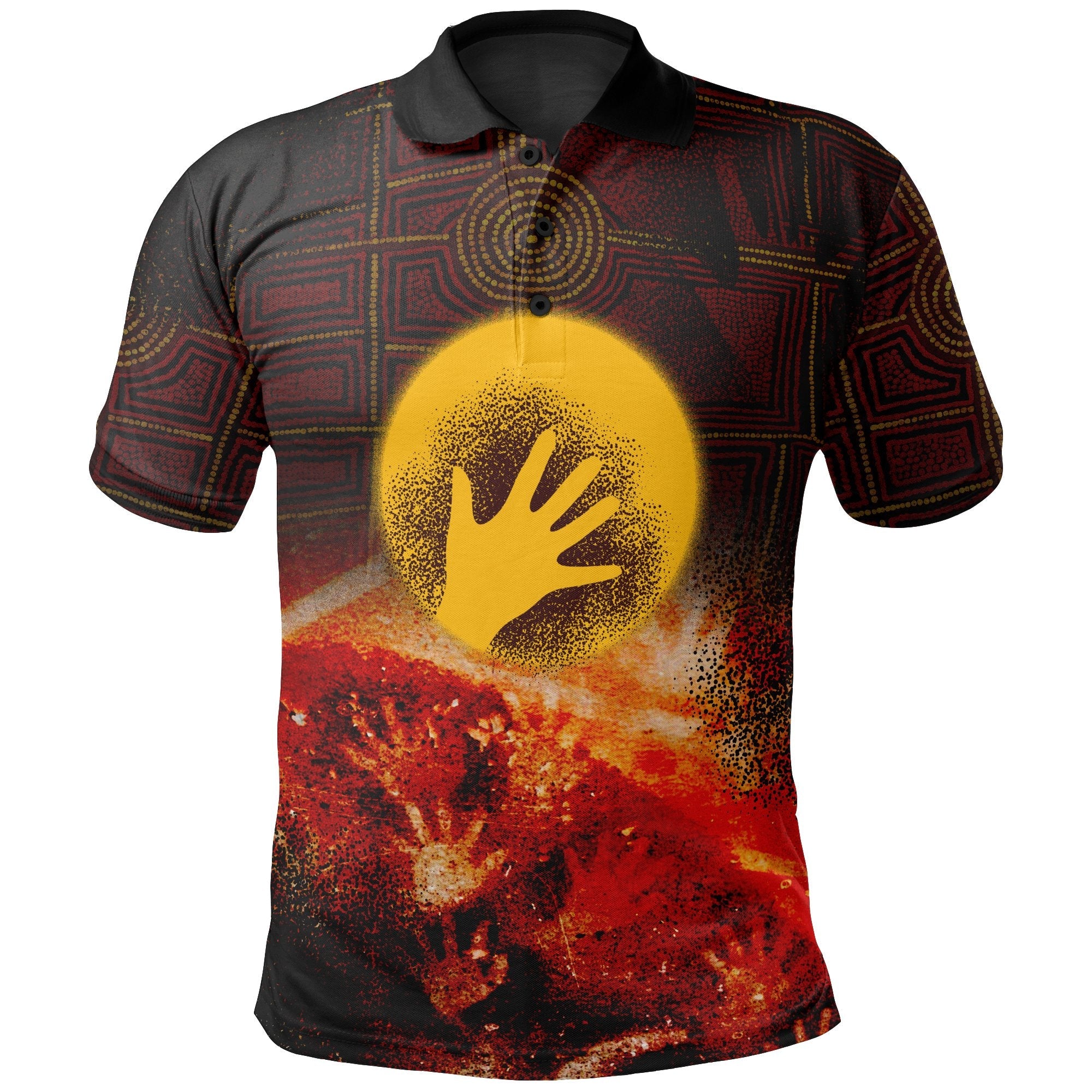 Aboriginal Polo - Indigenous Flag Hand Art Polo Shirt