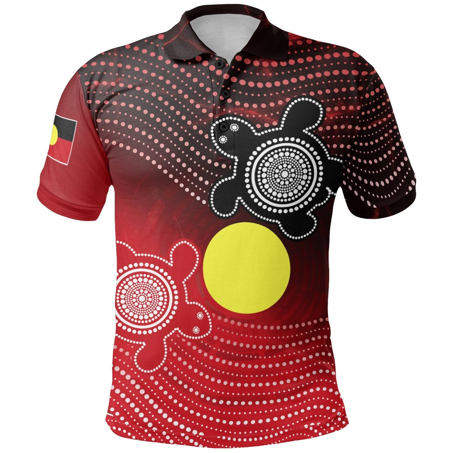Aboriginal Polo - Indigenous Circle Dot Painting Style Polo Shirt