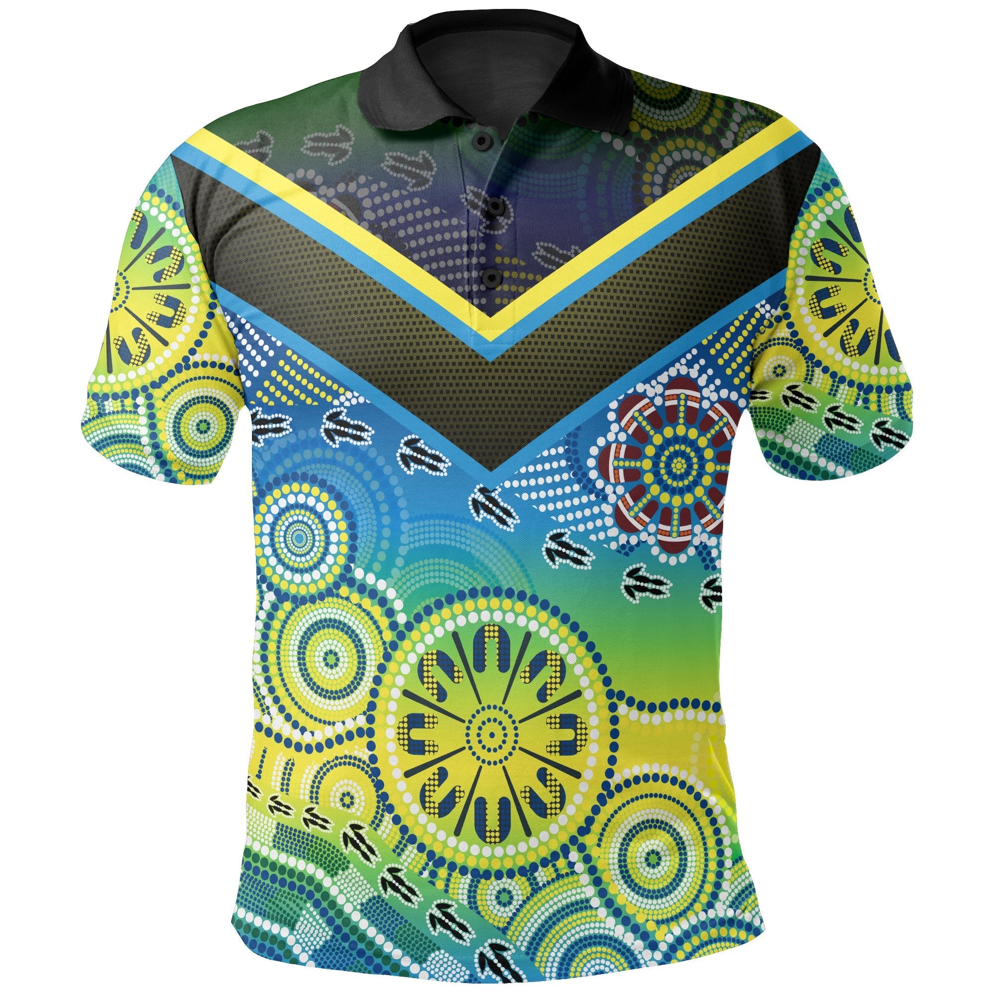 Aboriginal Polo - Dot Painting Indigenous Circle Patterns Polo Shirt