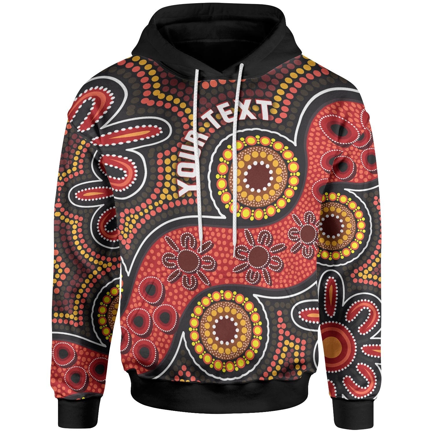 [Custom] Aboriginal Hoodie - Indigenous Circle Dot Painting Style-