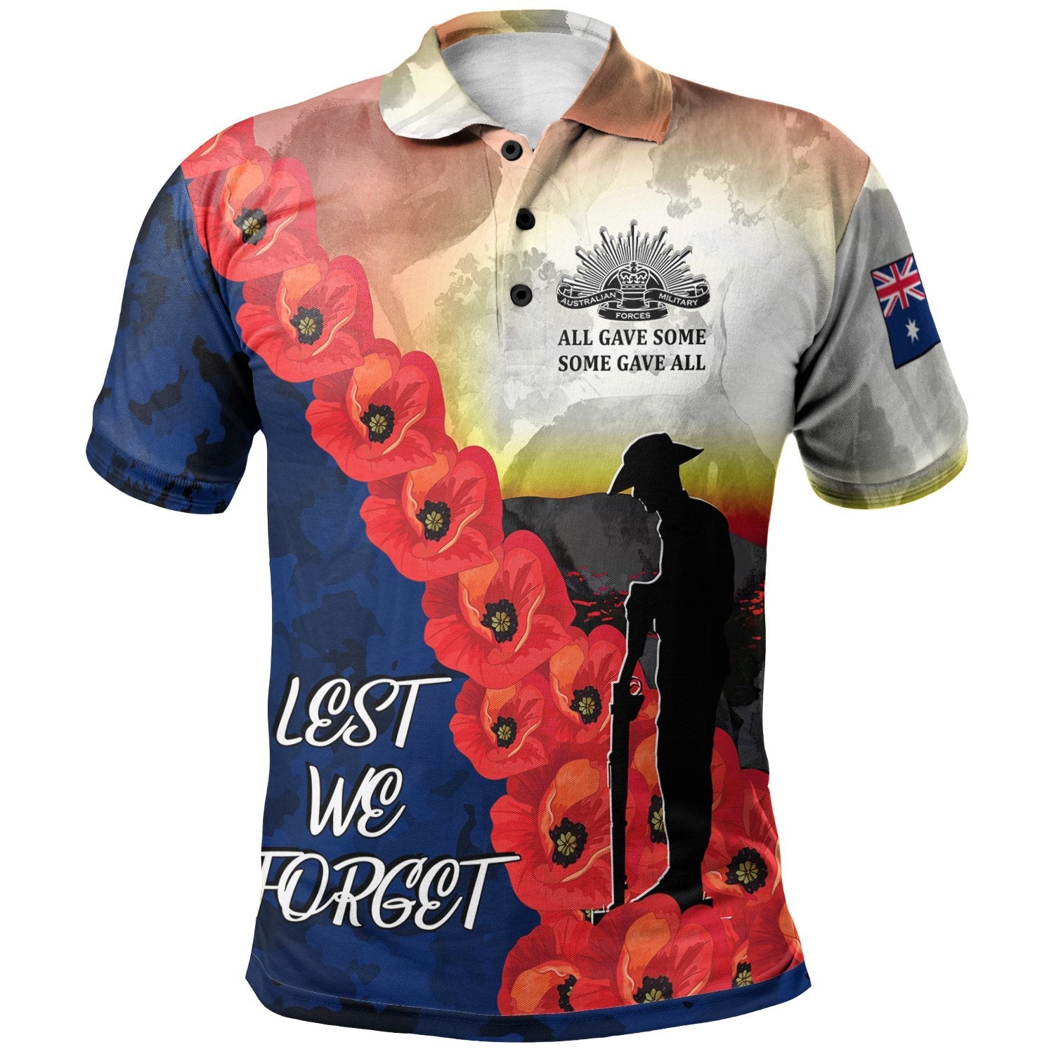 Anzac Polo - Anzac Lest We Forget All Gave Some, Some Gave All Polo Shirt