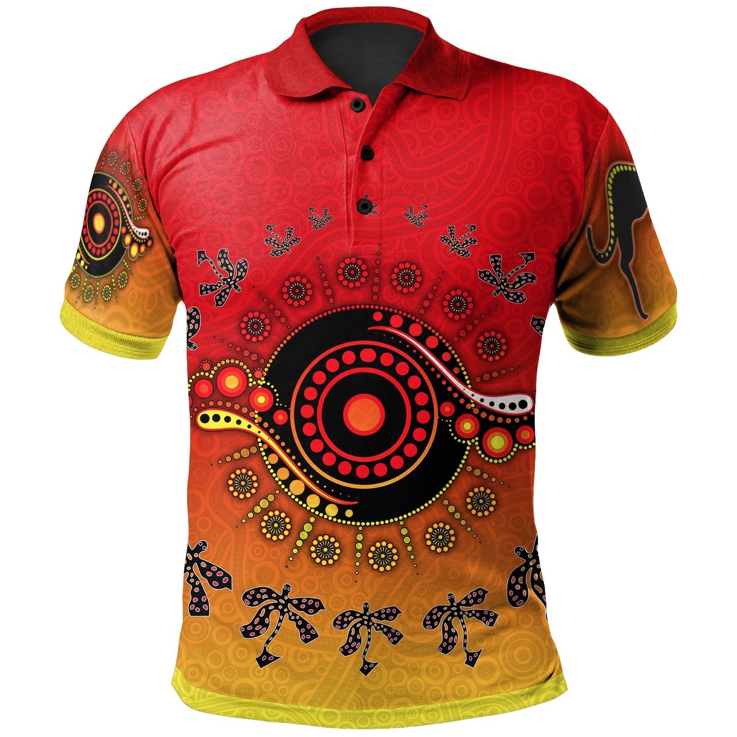 Aboriginal Polo - Circle Pattern Polo Shirt