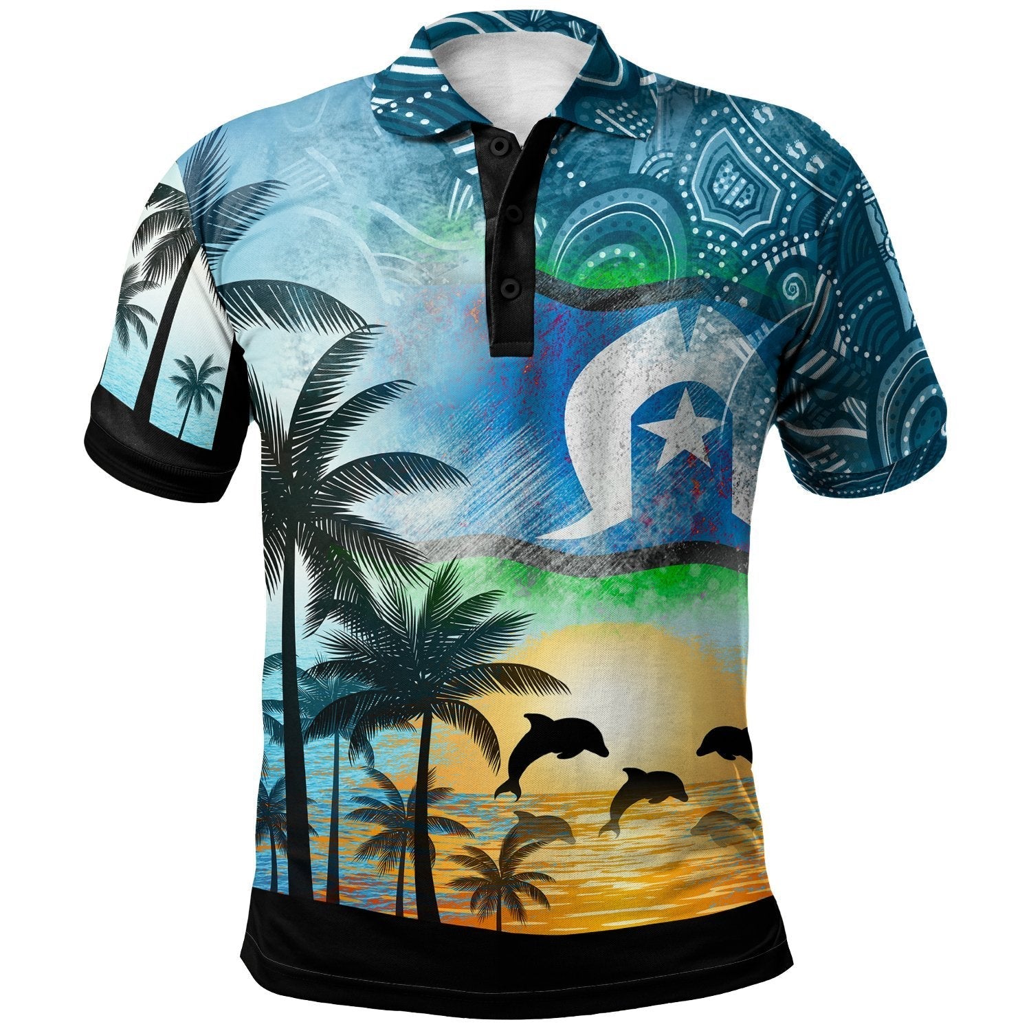 Aboriginal Polo - Torres and Coconut Palms Polo Shirt