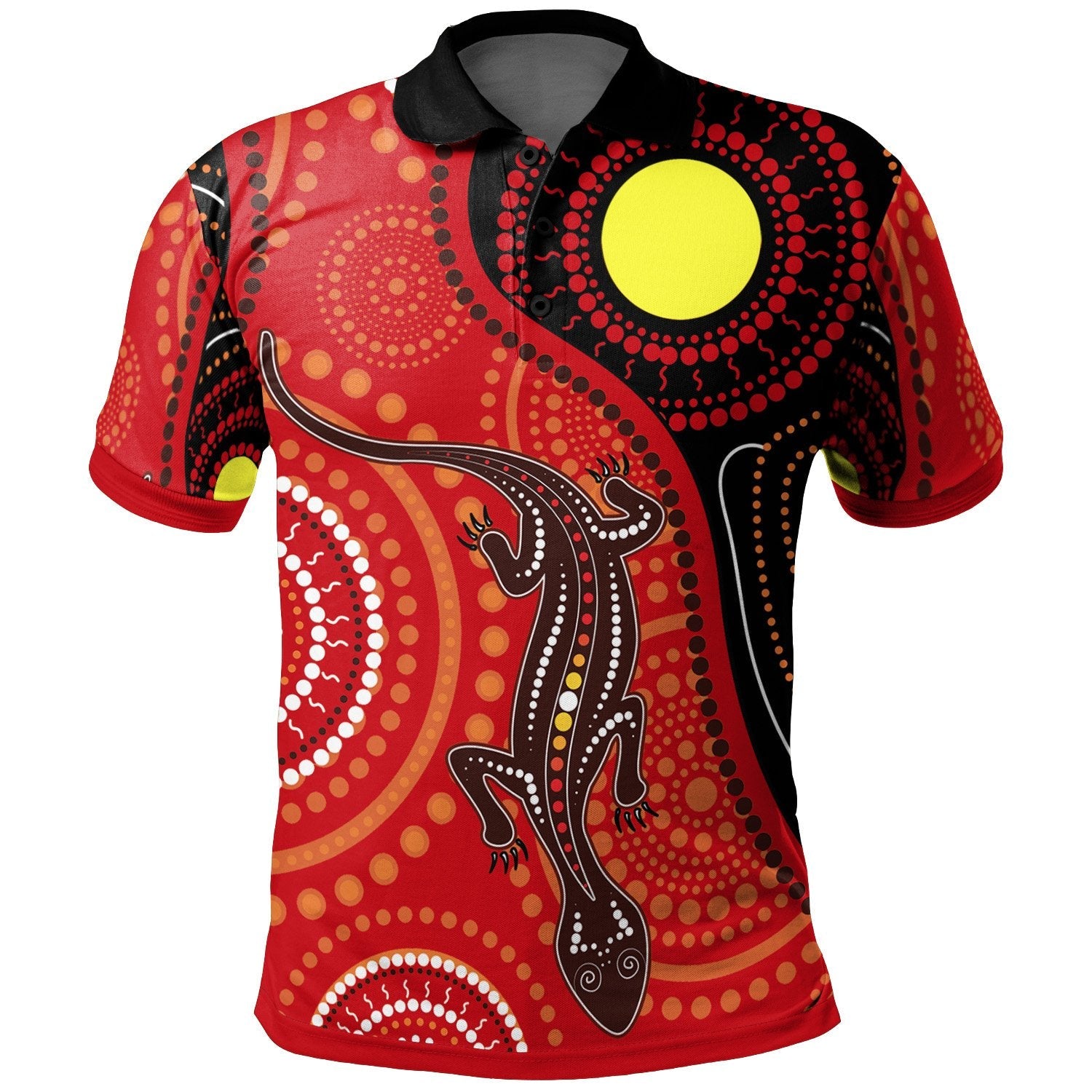 Aboriginal Polo - Australia Lizard Dot Painting Art Polo Shirt