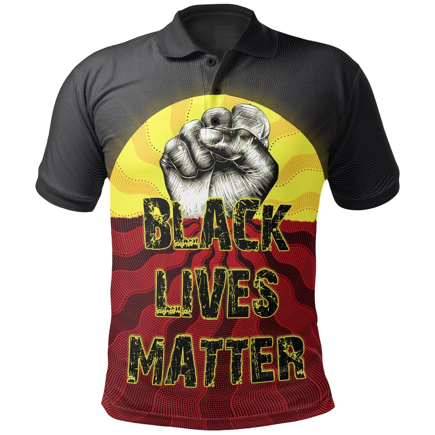 Aboriginal Polo - Aboriginal Black Lives Matter Sun Dot Painting Polo Shirt