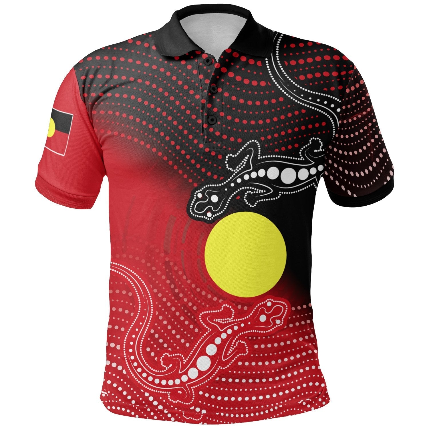 Aboriginal Polo - Two Indigenous Lizard Polo Shirt