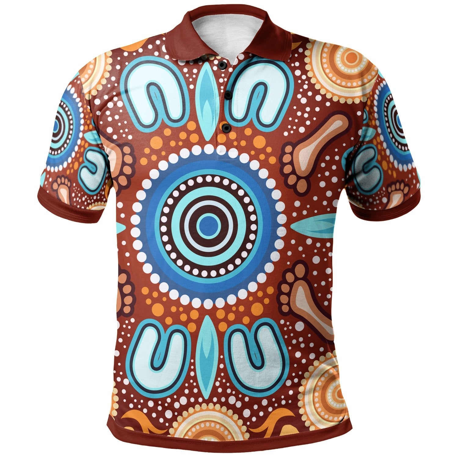 Aboriginal Polo - Indigenous Circle Dot Painting Ver02 Polo Shirt