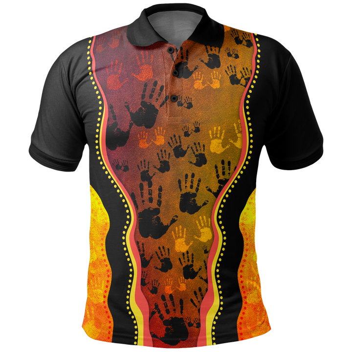 Aboriginal Polo - Aboriginal Patterns Shirt Golden Style Polo Shirt