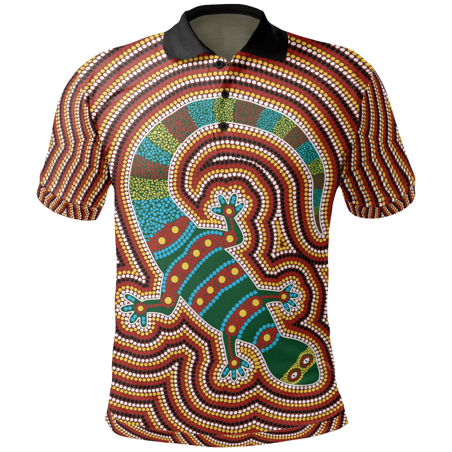 Aboriginal Polo - Lizard Dot Painting Patterns Polo Shirt