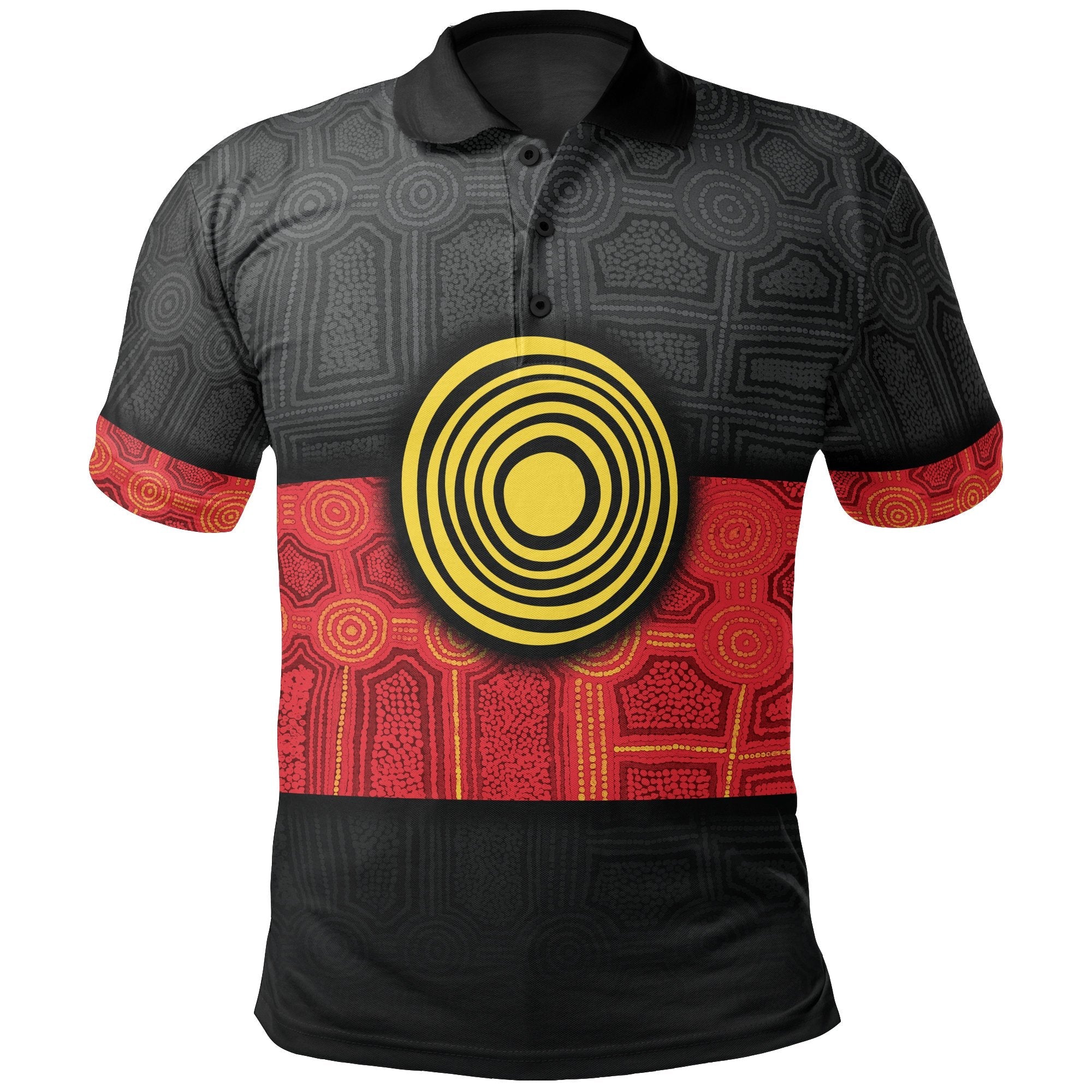 Aboriginal Polo - Aussie Indigenous Flag Polo Shirt