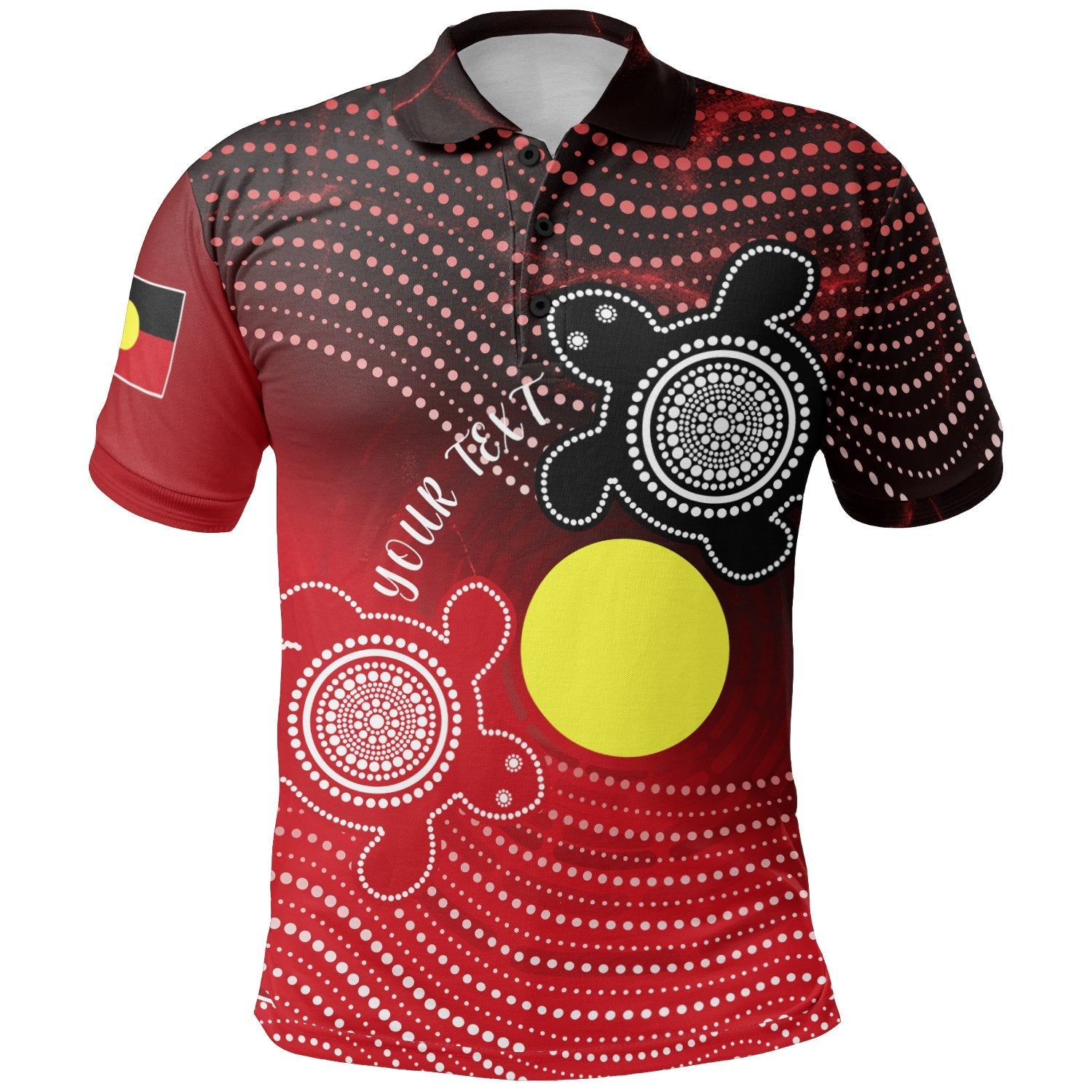 Aboriginal Polo - (Custom Text) Aboriginal Indigenous Circle Dot Painting Style Polo Shirt