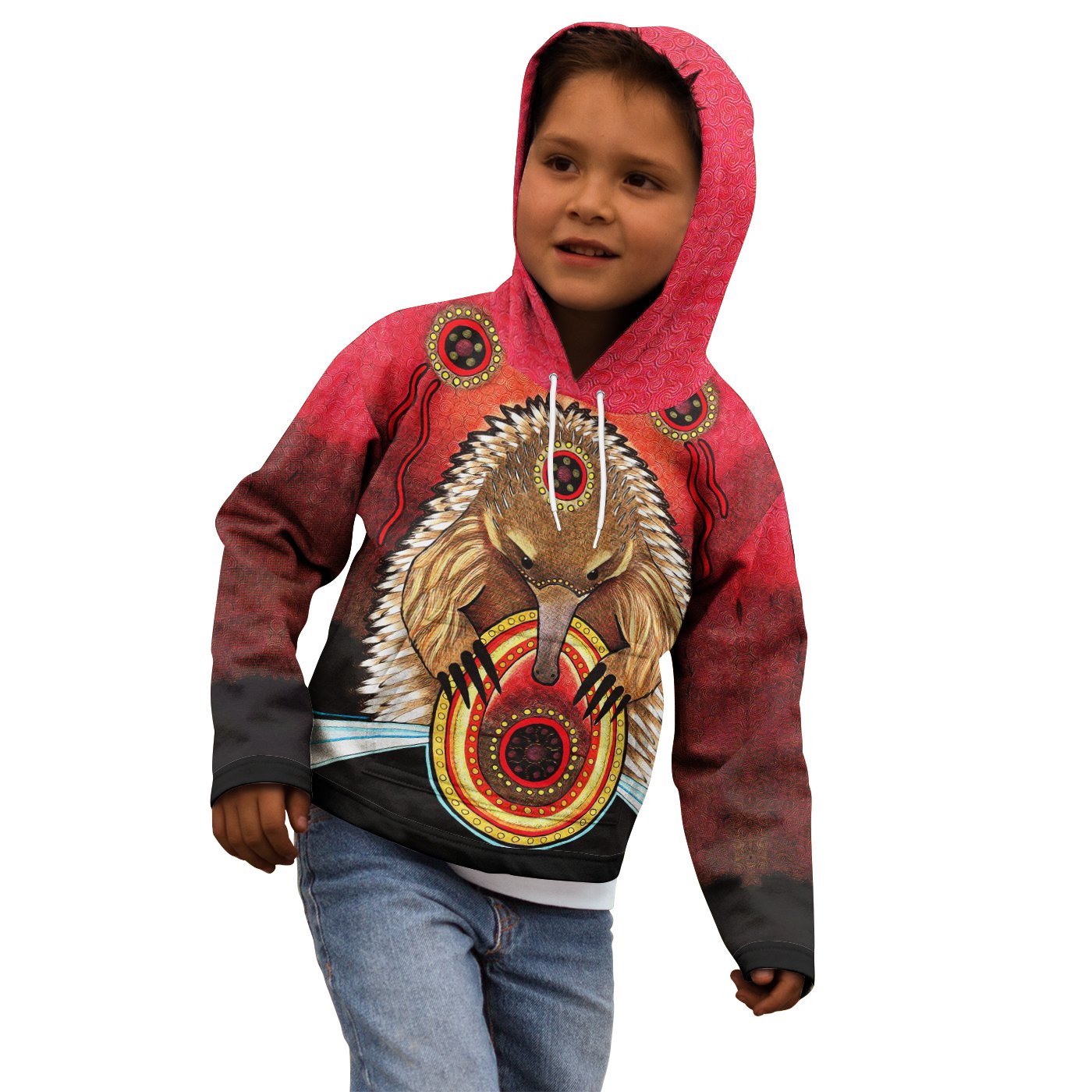 Aboriginal Kid Hoodie - Australian Echidna