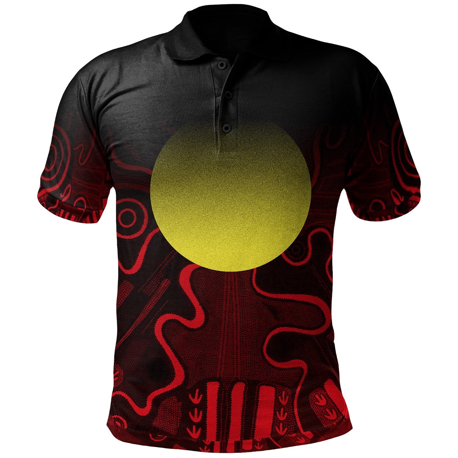 Aboriginal Polo - Indigenous Flag Grunge Style Polo Shirt