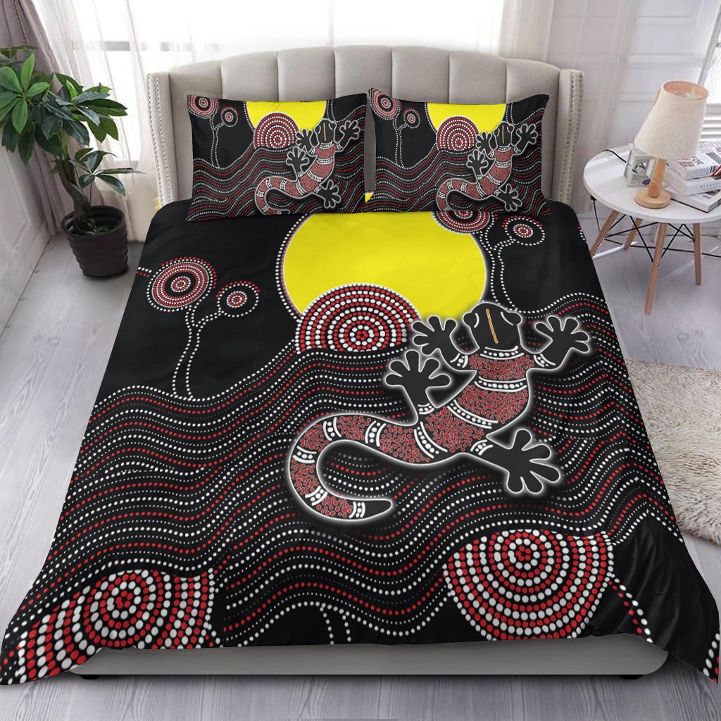 Aboriginal Bedding Set - Gecko with Aboriginal Sun