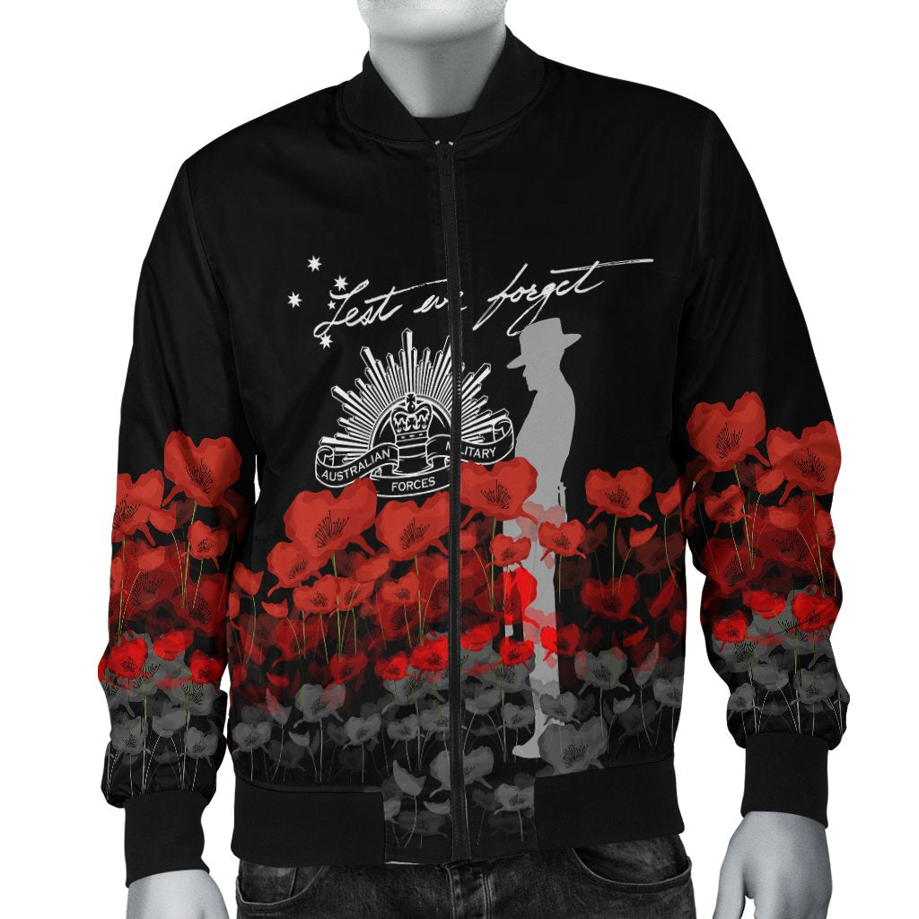 Anzac Day Men Bomber Jacket - Remember Them