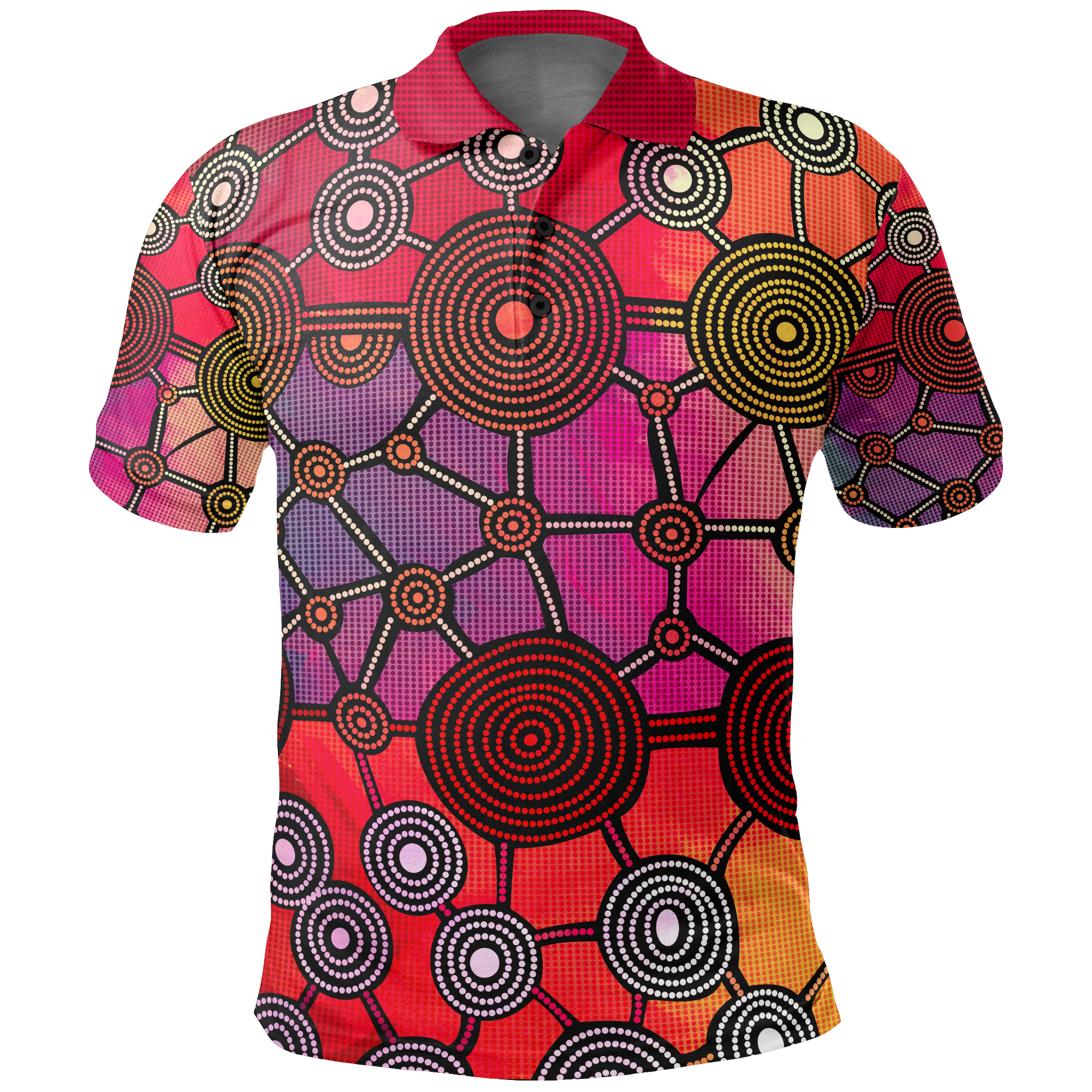 Aboriginal Polo - Aboriginal Dot Painting Shirt Circle Patterns Polo Shirt