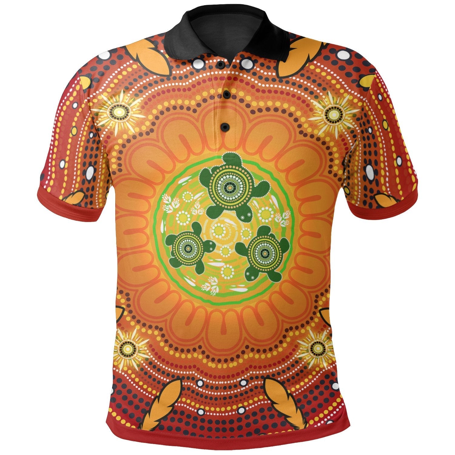 Aboriginal Polo - Turtle Circle Dot Painting Art Kid Polo Shirt