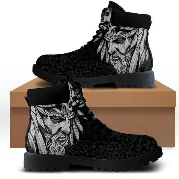 Viking All Season Boots Odin Face