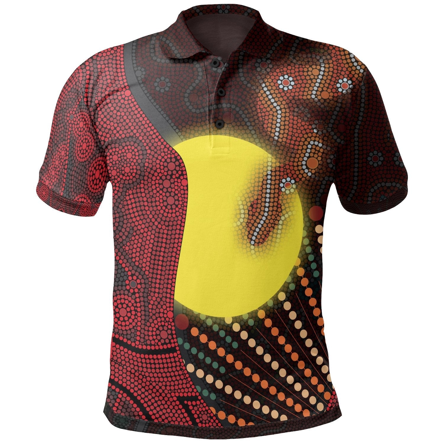 Aboriginal Polo - Indigenous Snake Sun Dot Painting Kid Polo Shirt