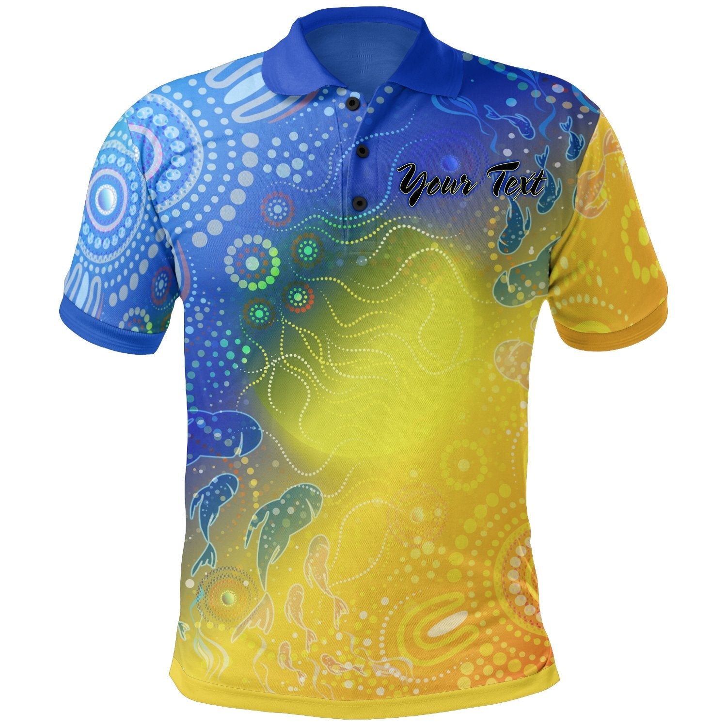 Aboriginal Polo - (Custom Text) Indigenous Fishing Polo Shirt