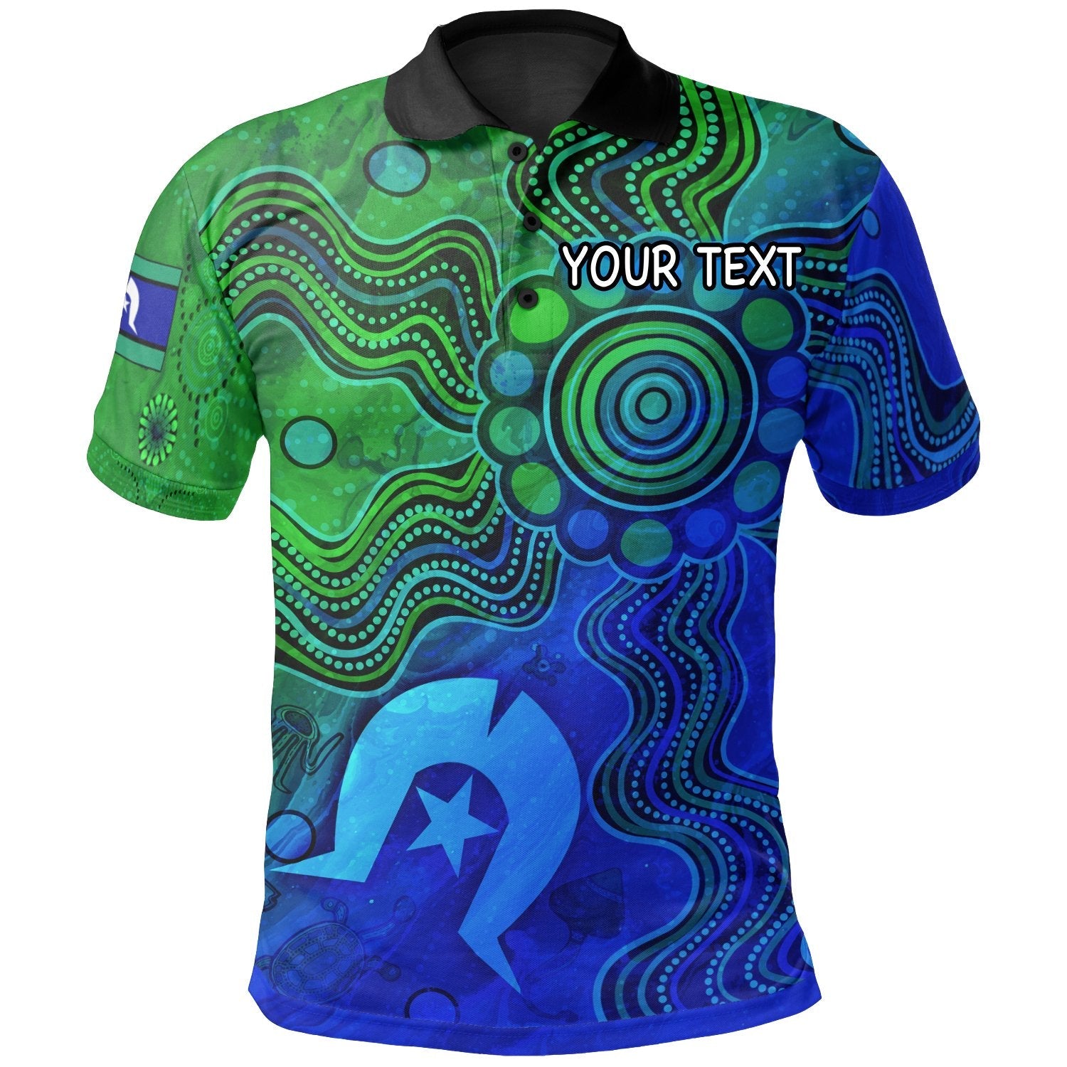 Aboriginal Polo - (Custom Text) Aboriginal Torres Strait Islands Flag Polo Shirt