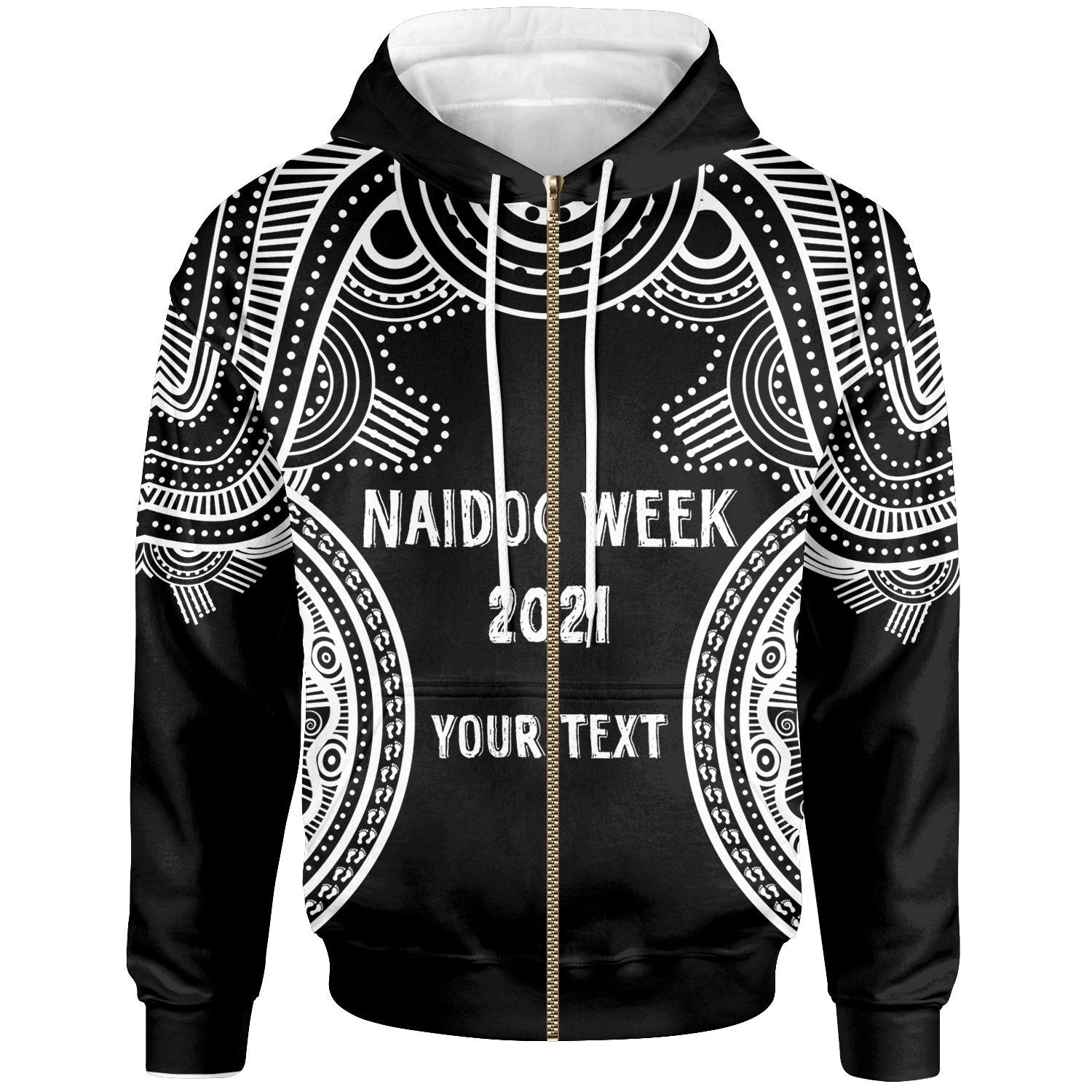 (Custom) Naidoc Week 2022 Zip Hoodie - Heal Country (White) 