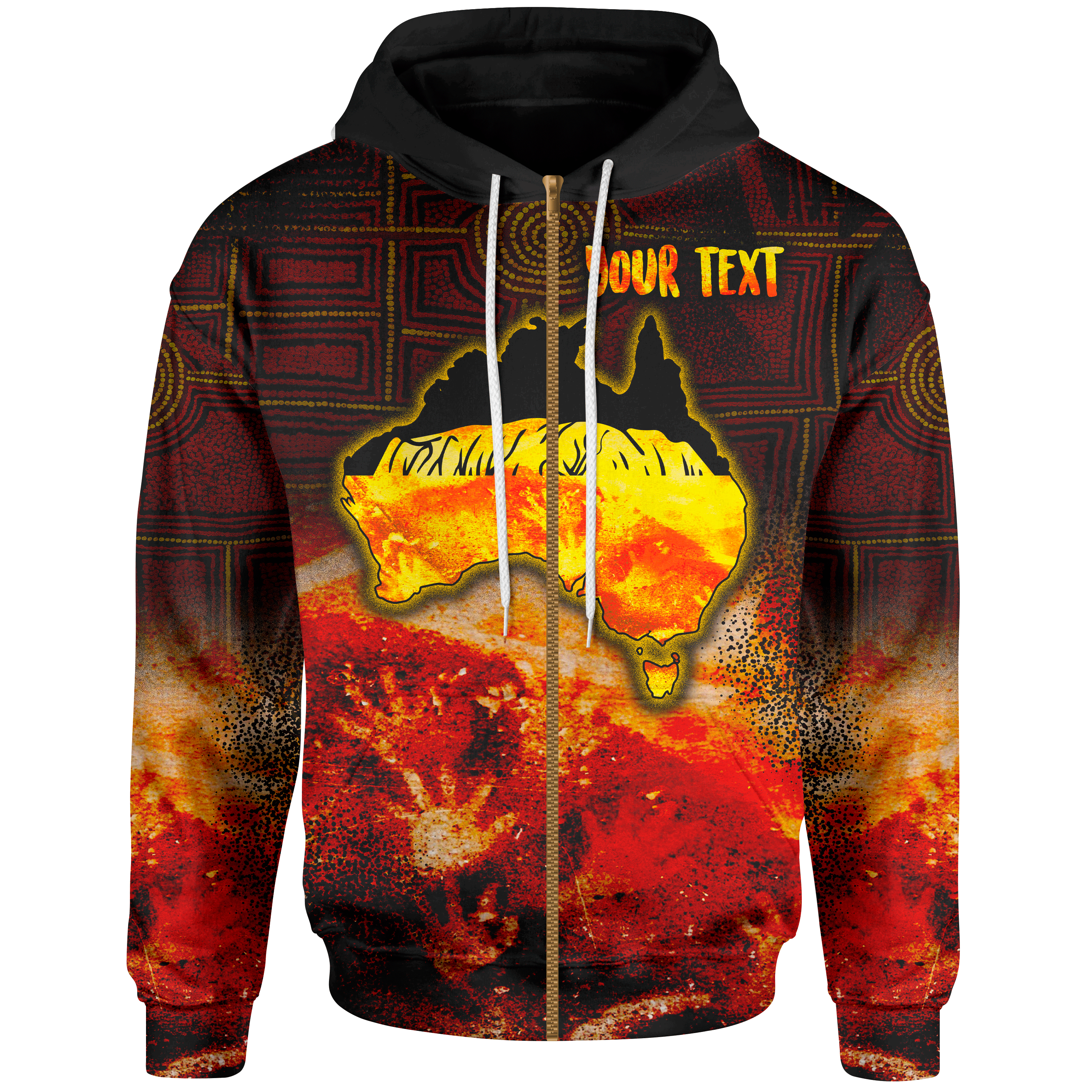 Aboriginal Personalised Zip Hoodie - Anangu Custodians