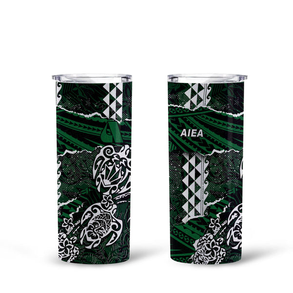 Hawaii Aiea High School Tall Glitter Tumbler Polynesian Turtle Style