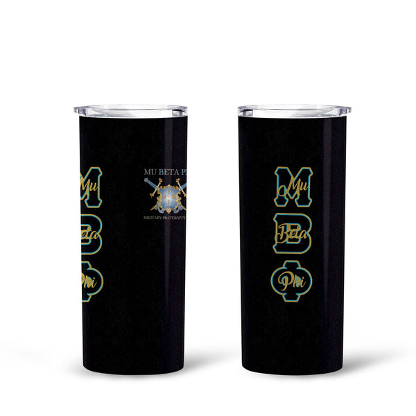 Fraternity Tumbler - Mu Beta Phi Tall Glitter Tumbler Original Black Style