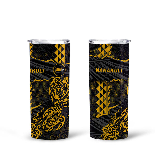 Hawaii Nanakuli High School Tall Glitter Tumbler Polynesian Turtle Style